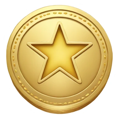 Round coin gold star sticker
