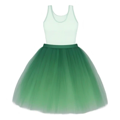 Green tulle skirt, isolated sticker