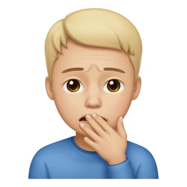 crying emoji with hand on mouth sticker