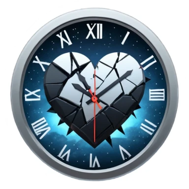 emo heart with night sky and dark clock sticker