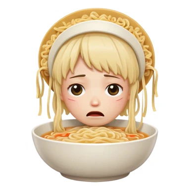 A crying ramen bow sticker