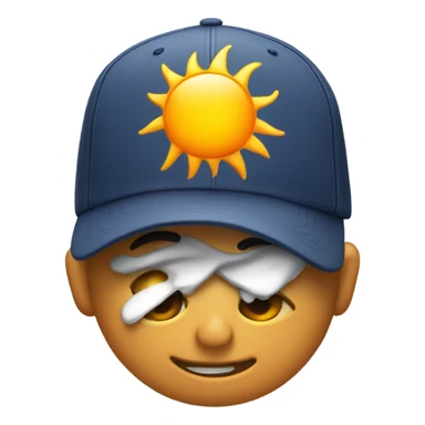 Sun with backwards baseball cap sticker