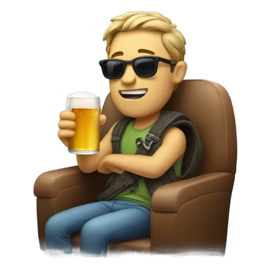 cool dude in car interior beer sticker