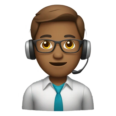 brown call center agent sticker