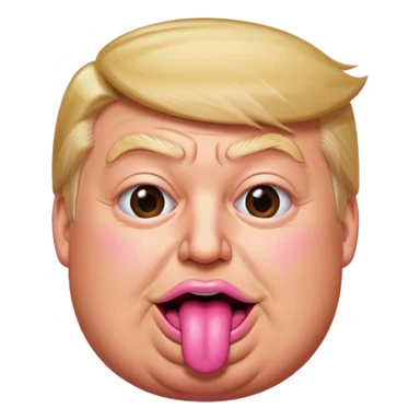 Trump with his super duper fat tongue out sticker
