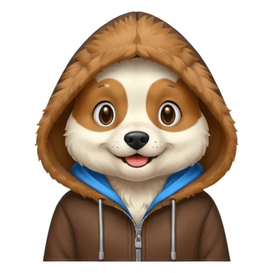 Dog wearing a hoody sticker