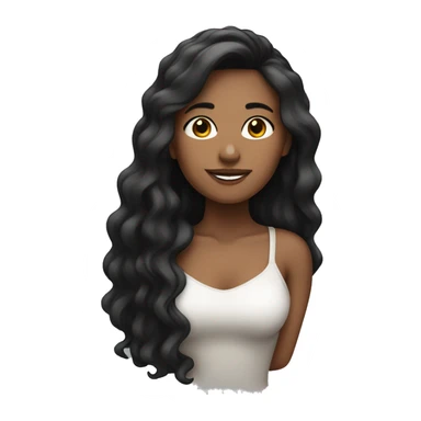 Una chica con cabello negro largo y color trigueña  sticker