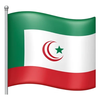 square iranian flag green white and red basic sticker