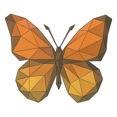 illustration of a butterfly made of geometric shapes in polygonal style sticker
