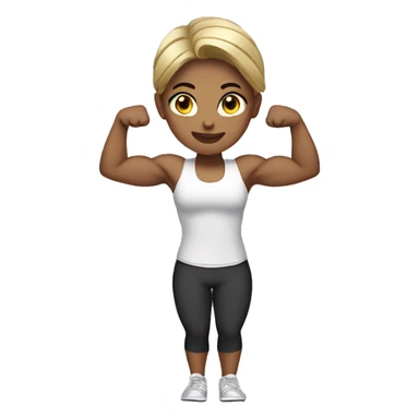 gymgirl white dark blonde hair double bicep pose sticker