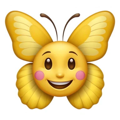 Emoji sourire avec un nœud papillon dans les cheveux sticker