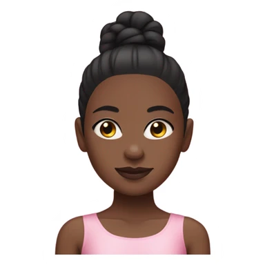 black girl with a black slick bun and a pink leotard with a pink tutu  sticker