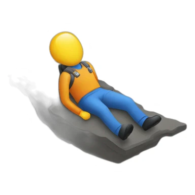 person on ground in high gravity facing left sticker