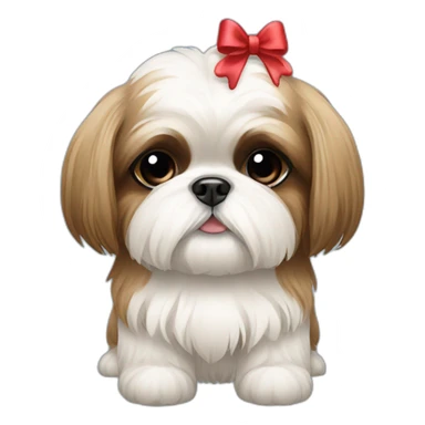 Shihtzu with a bow sticker