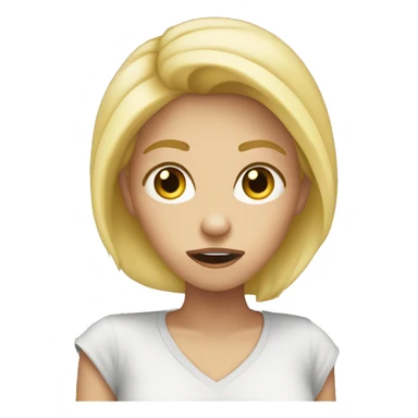 Nail biting female blonde nervous  sticker
