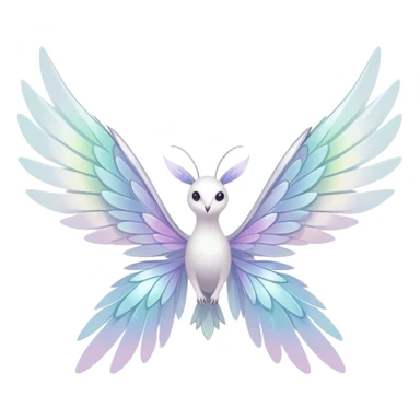  Iridescent white pale wings-ears, fairy-like-fakemon-creature  sticker
