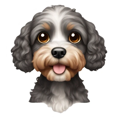 cavapoo dog with round face sticker