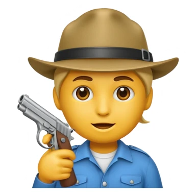 As un emoji que se vea la cabeza nada más con una gorra de lado y que no tenga aspecto infantil con una pistola  sticker