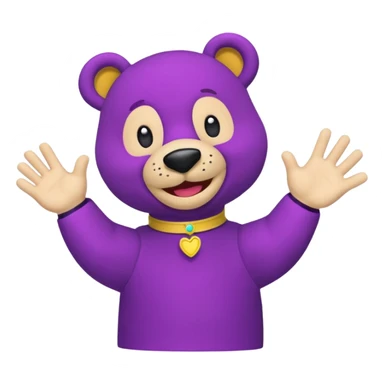 Bok the Hand Puppet from The Wiggles with purple bear puppet sticker
