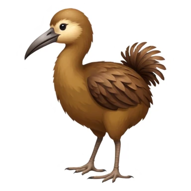 New Zeland kiwi bird on two feet with a long beak and round shape sticker
