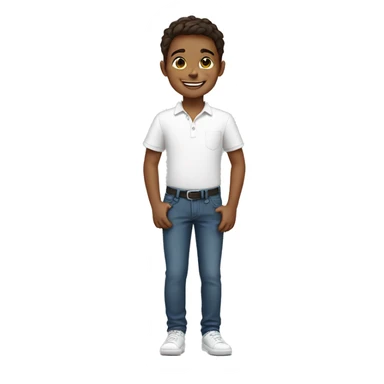 smiling boy in white shirt with flowers  sticker