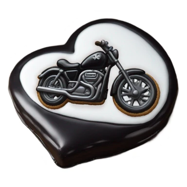 cookie heart with black motorbike  sticker
