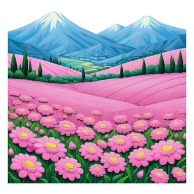 van gogh style pink SPAM  meat flowers landscape sticker