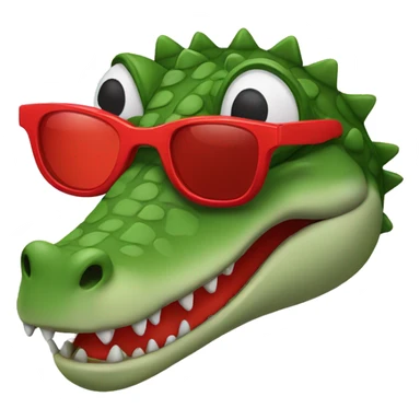 Crocodile with red sunglasses  sticker