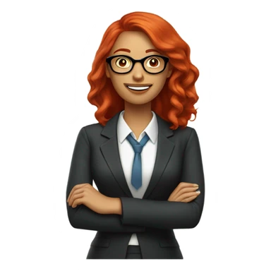 red hair woman nutritionist with glasses happy thinking money sticker