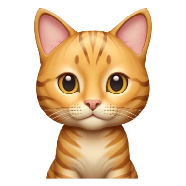 A 3D cartoon golden tabby Bengal cat with realistic striped pattern, warm lighting, natural depth, Memoji-style cinematic detail. sticker