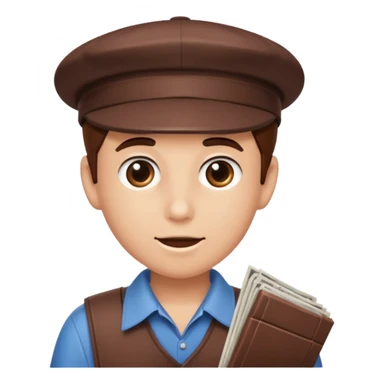 chocolate brown y2k newspaper boy cap sticker