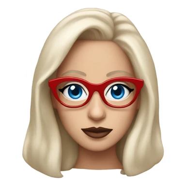 Lady Gaga with red glasses and blue eyes  sticker