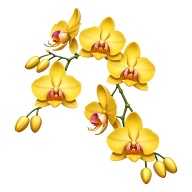 Yellow side facing orchid flower of indian wedding garland sticker