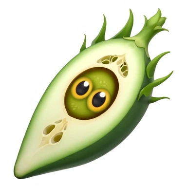 bhindi keeping the shape normal with big eyes sticker