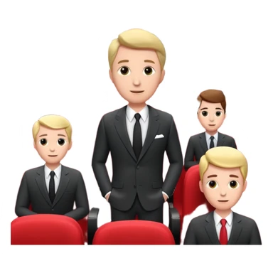 3d realistic interior of movie theater with people  and trump sticker