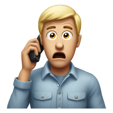 Person on phone shocked scared  sticker