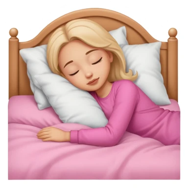 Garota dormindo, cama pink sticker
