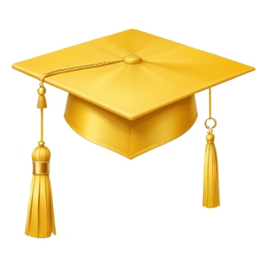 yellow graduation cap with a single tassel sticker