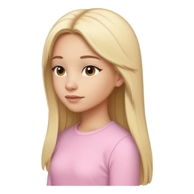 girl in light pink clothes, blonde with long straight hair, side view, variation 4 sticker