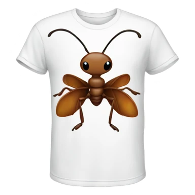 An ant wearing a tshirt sticker