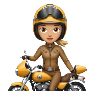 woman rider riding motorbiker sticker