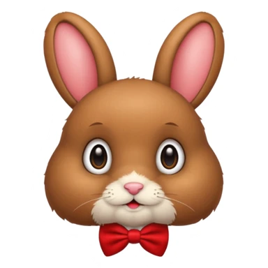 brown bunny with red bowtie sticker