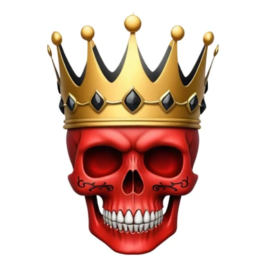 red and black skull with crown sticker