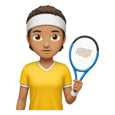 tennisplayer with sweatband, yellow color sticker