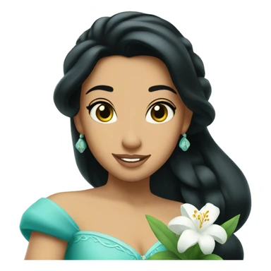 Jasmine disney princess with jasmine flower sticker