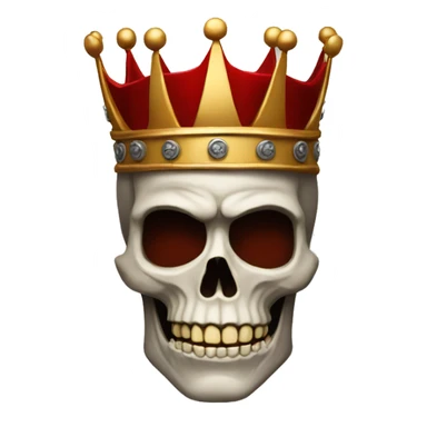 make a red skull with a crown on its head sticker