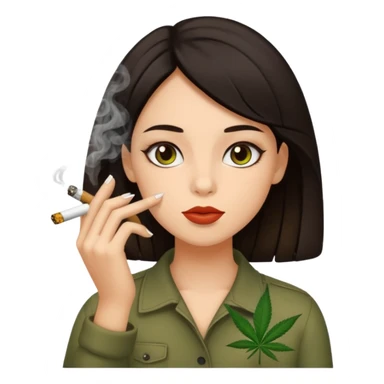 A girl smoking marijuana  sticker