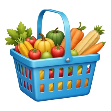 
shopping basket with groceries sticker
