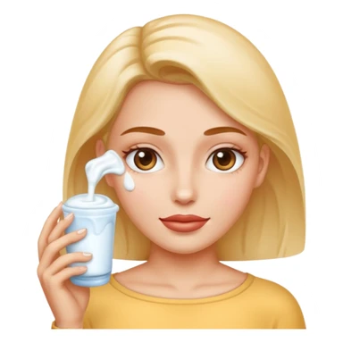 U ne visage de femme avec du lait gluant et un peu translucide étalé partout sur elle sticker