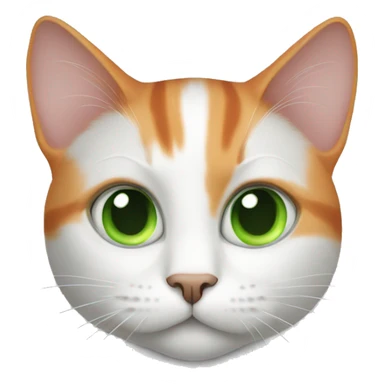 grey orange and white cat with green eyes sticker